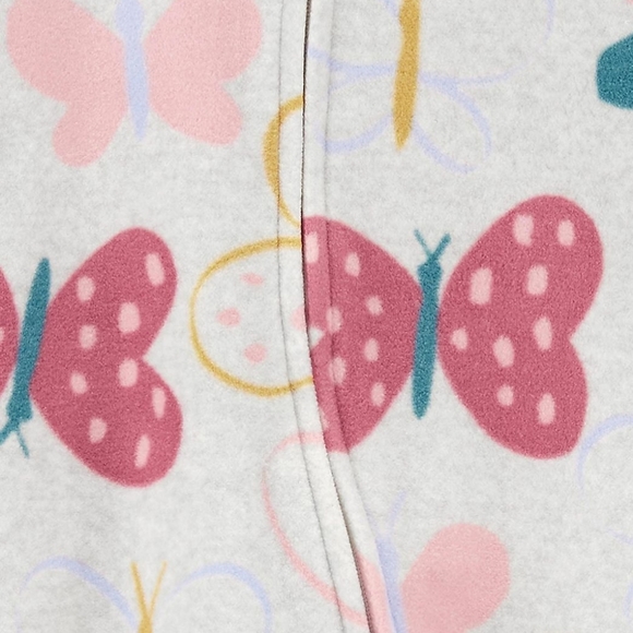 Carter's Baby Girl Butterfly Fleece Sleep & Play Pajamas New With Tags - Picture 2 of 5